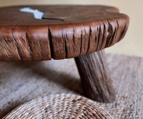 bàn trà bàn sofa gỗ lũa phong cách thiền