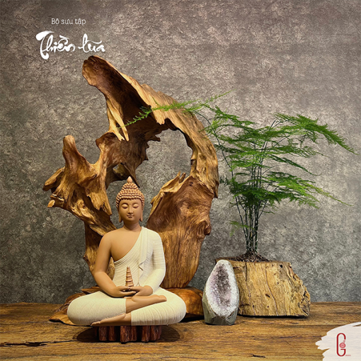 Bộ thiền lũa tượng Phật Thích Ca và lũa gỗ Ngọc am