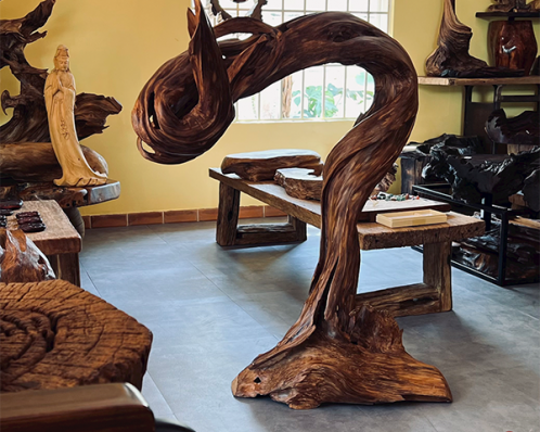 lũa gỗ ngọc am trưng bày phòng trà