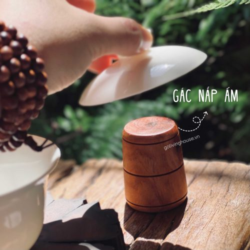 gác nắp ấm lũa gỗ tự nhiên