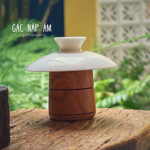 gác nắp ấm lũa gỗ tự nhiên