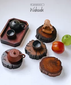đế gỗ lũa uống trà đi