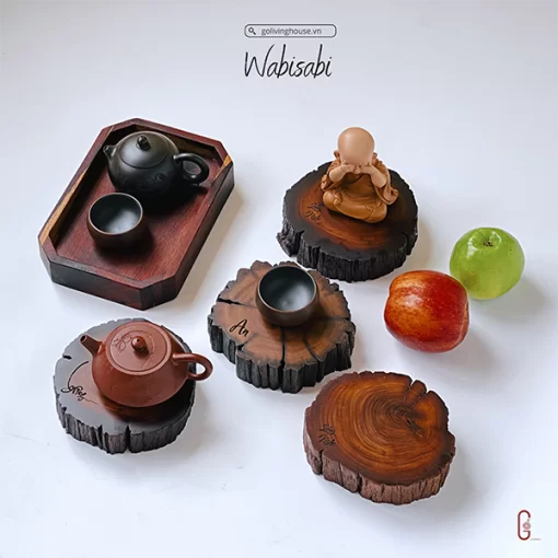 đế gỗ lũa uống trà đi