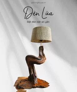 đèn bàn gỗ lũa