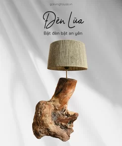 đèn bàn gỗ lũa