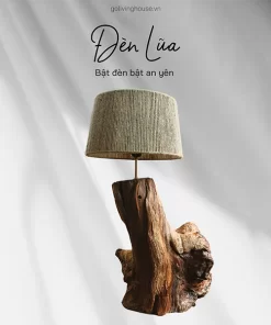 đèn bàn gỗ lũa