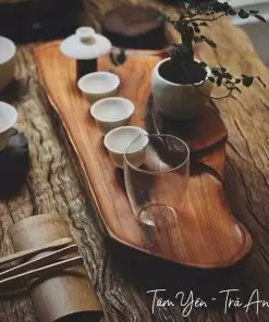 khay trà lũa gỗ cate