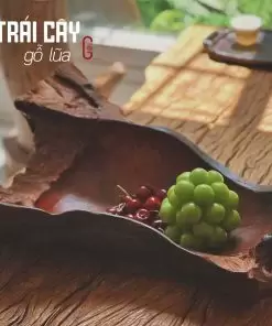 khay trái cây lũa gỗ hương