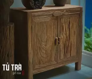 tủ trà gỗ lũa