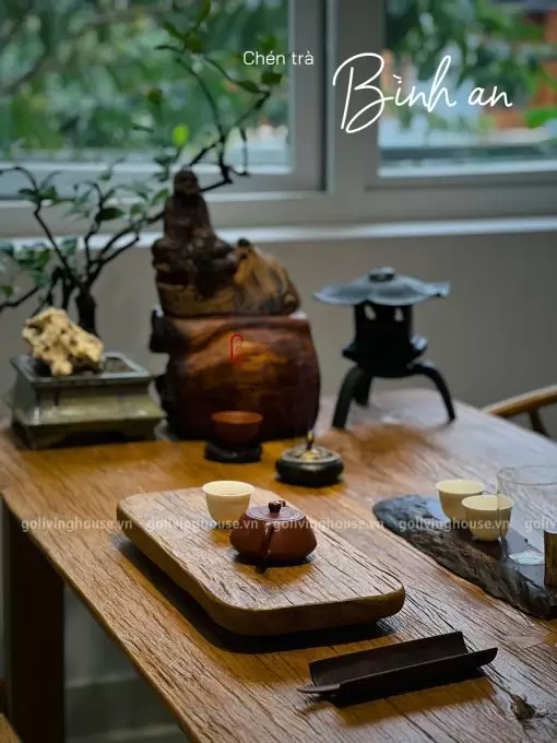 khay trà gỗ lũa mộc