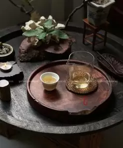 khay trà độc ẩm gỗ lũa